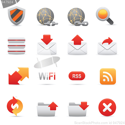 Image of Internet Icons Set | Red Series 03