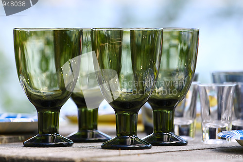 Image of glasses on table setting