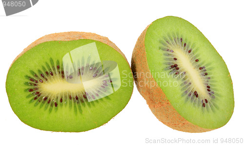 Image of Two cross section of kiwi