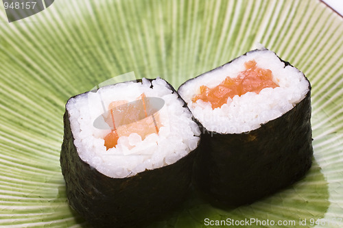 Image of Japanese sushi on a plate 
