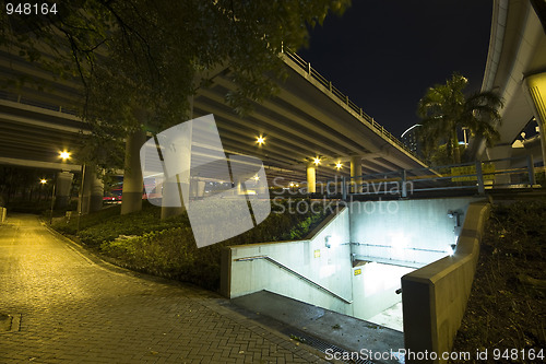 Image of traffic night in city and subway