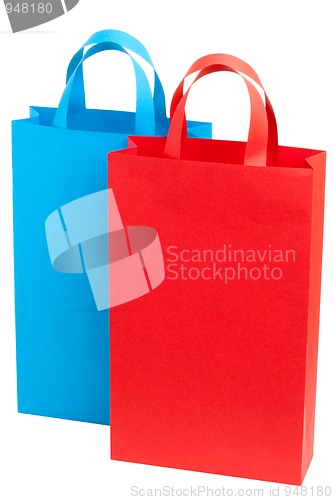 Image of two blue and blue shopping bags