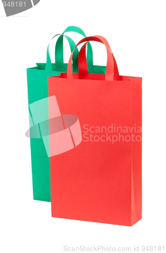 Image of Red and green shopping bags