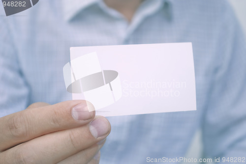Image of Blank card in hand