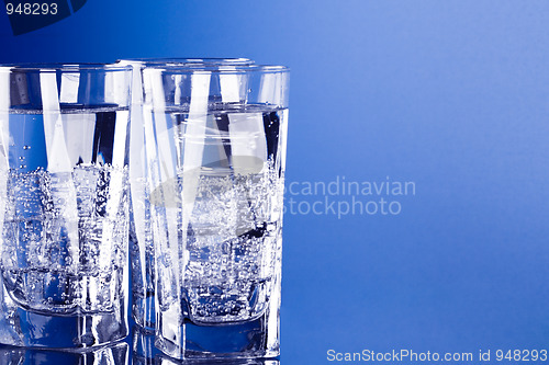 Image of three glasses with cold water