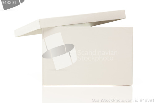 Image of Blank White Box with Lid on White