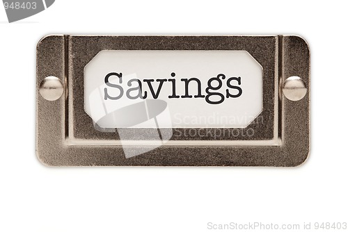 Image of Savings File Drawer Label