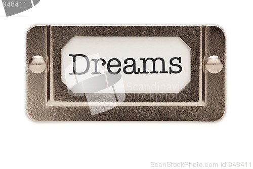 Image of Dreams File Drawer Label