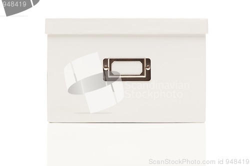 Image of Blank White File Box with Lid on White