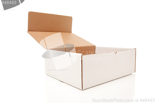 Image of Blank White Cardboard Box Opened Isolated