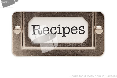Image of Recipes File Drawer Label