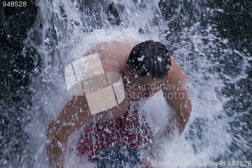 Image of Man waterfall