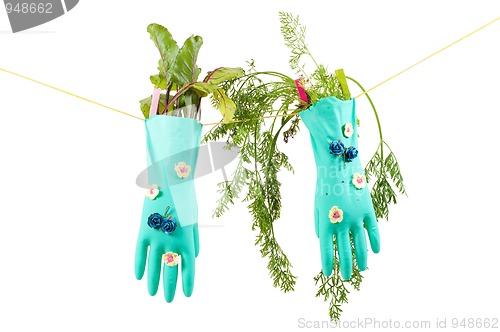 Image of Conceptual photo with gloves