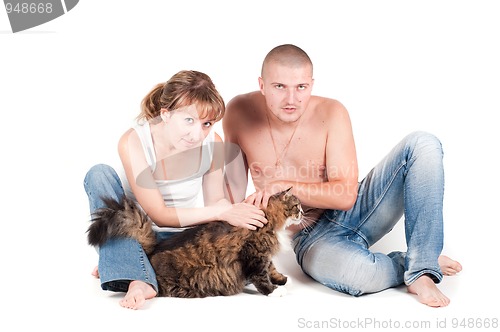 Image of Man and woman isolated on white