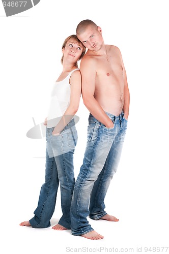 Image of Man and woman isolated on white