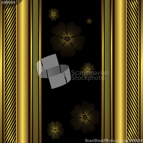 Image of Decorative black and golden frame