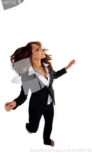 Image of bussiness woman jumping 