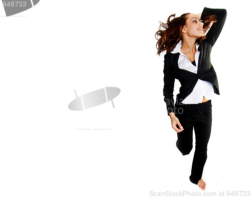 Image of bussiness woman jumping 
