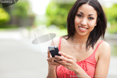 Image of Woman texting
