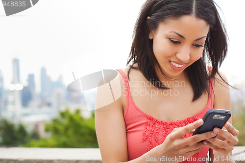 Image of Woman texting