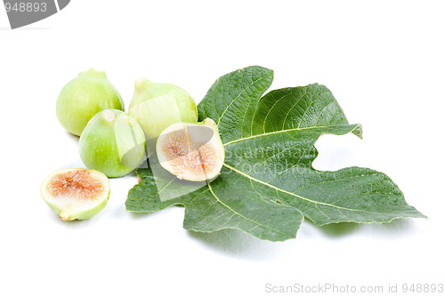 Image of Figs on a leaf