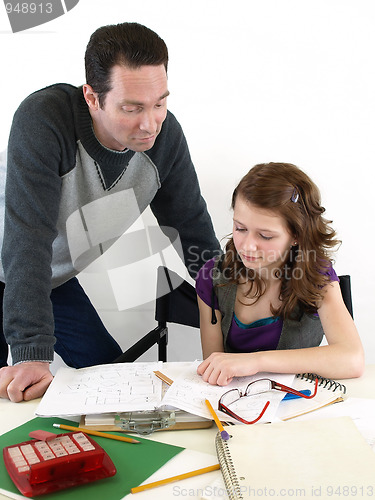 Image of Dad helps Daughter Study