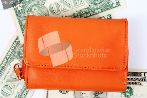 Image of Orange leather wallet
