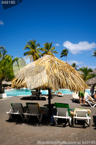 Image of Parasol and pool