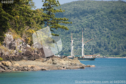 Image of Whitsundays Vegetation with a Ship