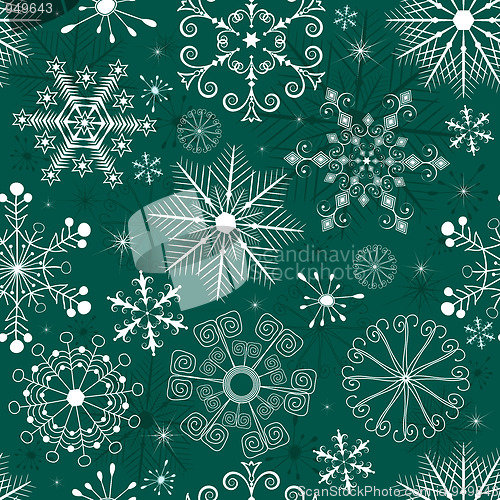 Image of Christmas Seamless green-white Pattern
