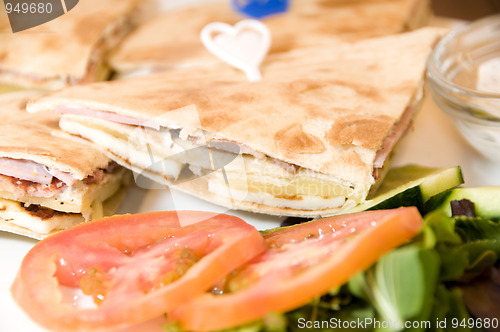 Image of mediterranean sandwich in Limassol Cyprus with pita bread