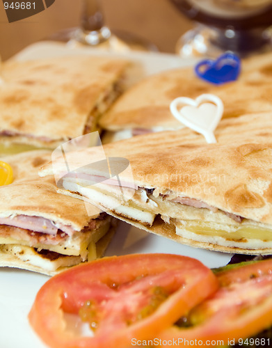 Image of mediterranean sandwich in Limassol Cyprus with pita bread
