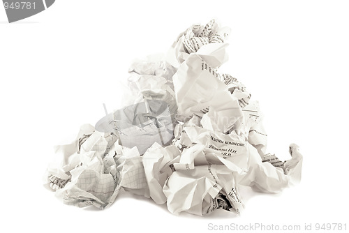 Image of The heap of papers crumpled