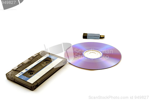 Image of Disk, the cartridge and flash drive