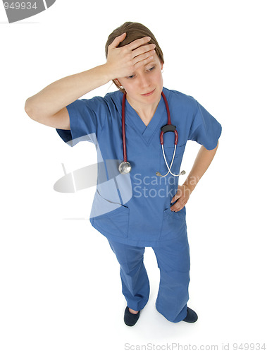 Image of Tired young nurse