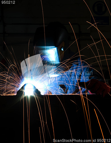 Image of Welder making box section from steel