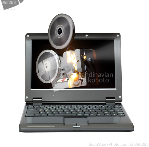 Image of laptop with old projector