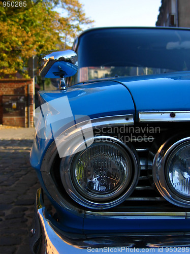Image of classic blue retro car