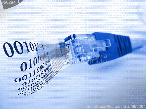 Image of blue-toned ethernet cable