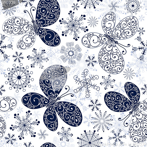 Image of White-blue christmas pattern (Seamless)