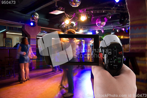 Image of club party on the camera
