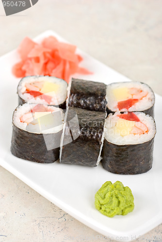 Image of sushi rolls