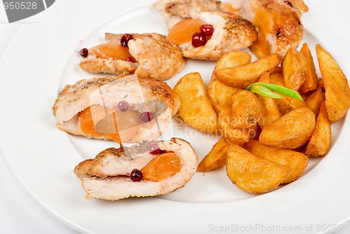 Image of Roast chicken meat and potato