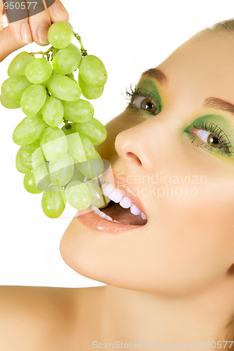 Image of girl with grapes