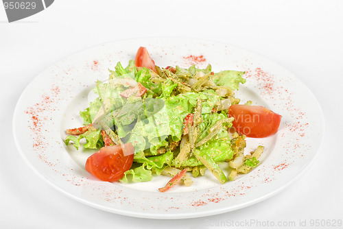 Image of Salad of squid with roast chiken