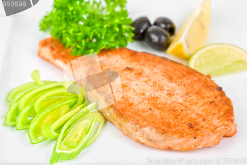 Image of Grilled salmon steak