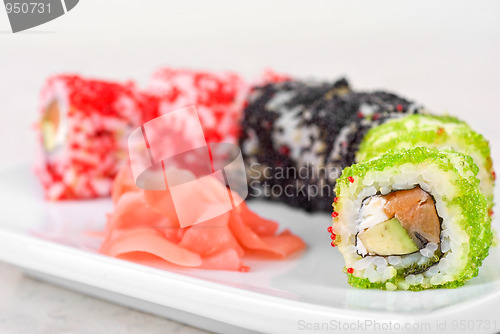 Image of sushi rolls