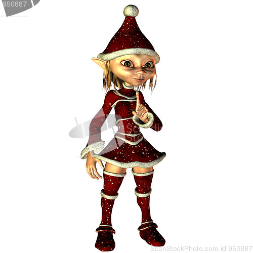 Image of Christmas elf in respect pose