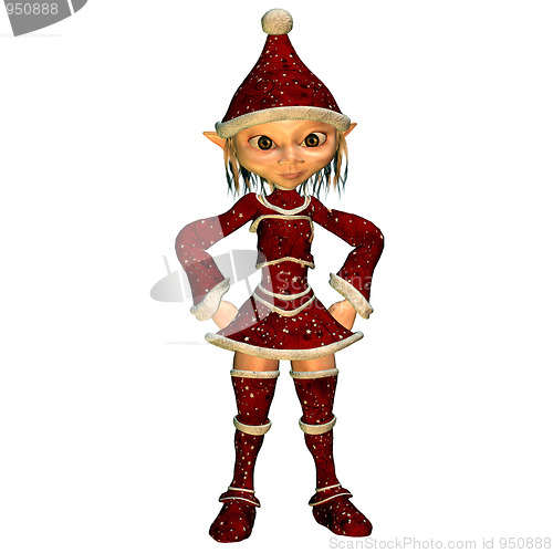 Image of Christmas elf in respect pose