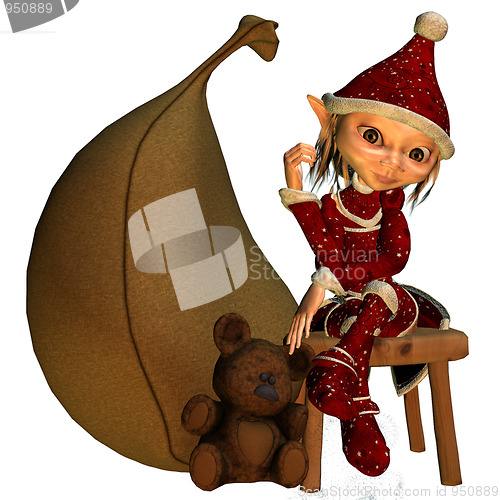 Image of Elf girl as a Christmas help